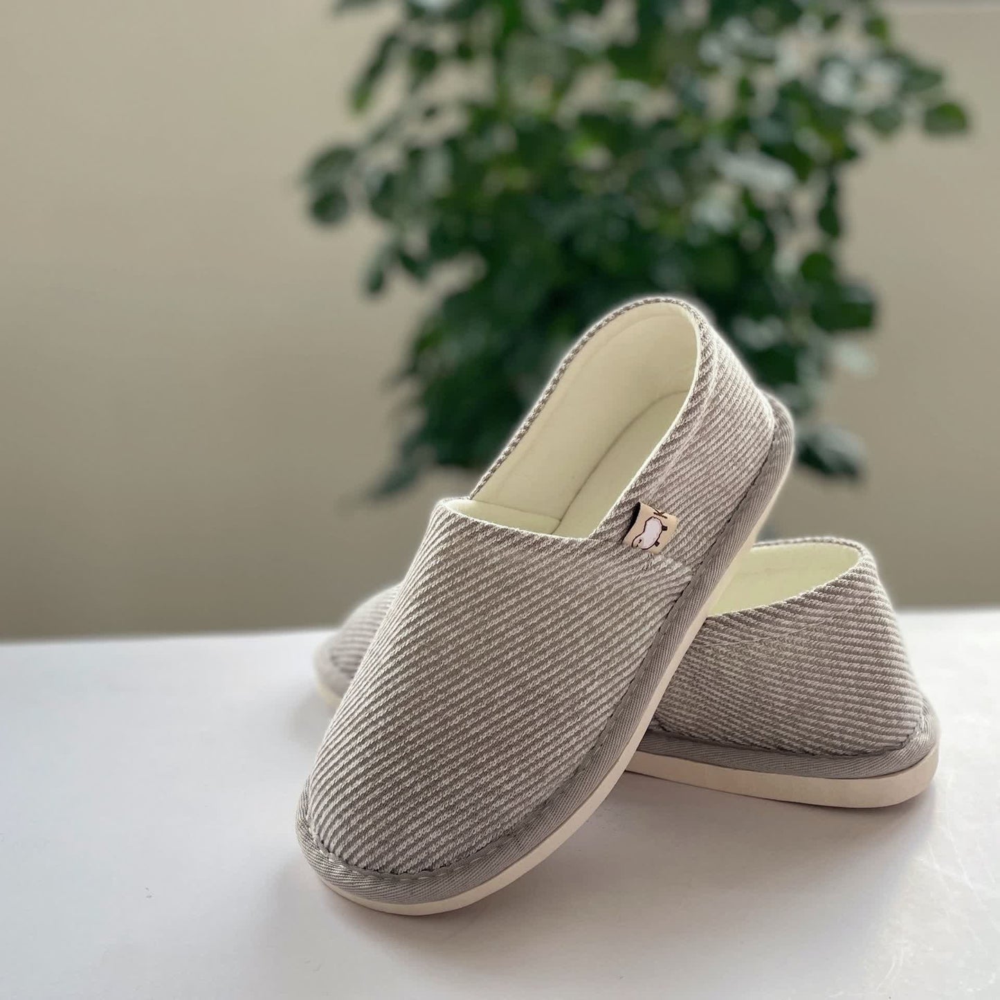 Simple Stripe Soft Sole Home Slippers