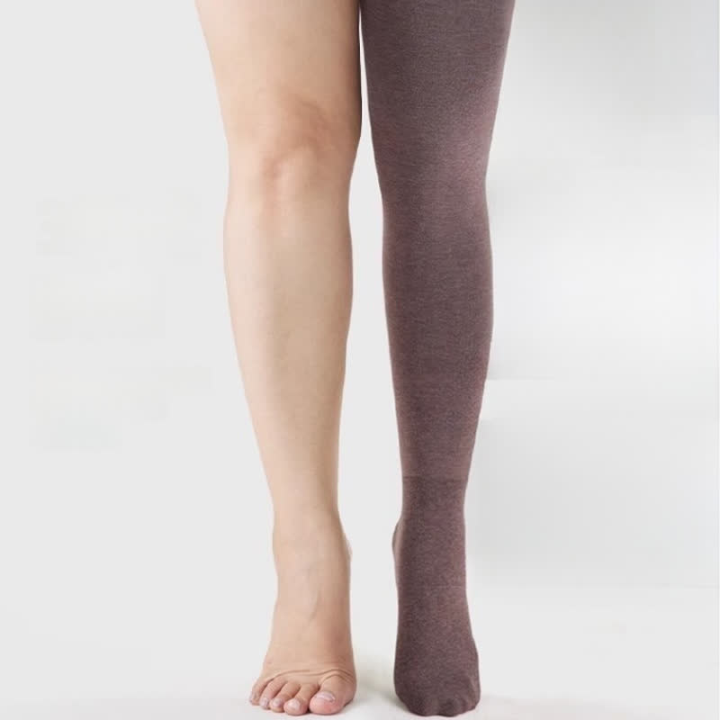 High Waist Solid Color Footed Pantyhose