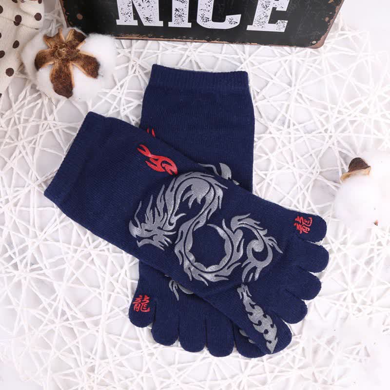 Skull and Claw Print Toe Socks(6 Pairs)