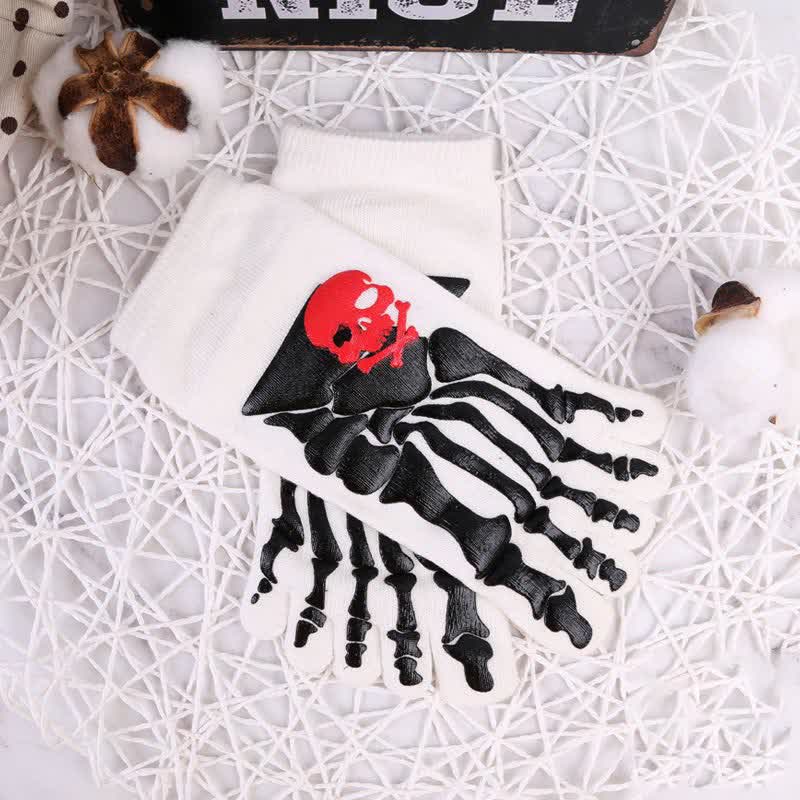 Skull and Claw Print Toe Socks(6 Pairs)