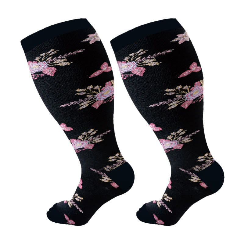 Plus Size Defoliation Compression Socks(3 Pairs) - Black - 4XL - image 7
