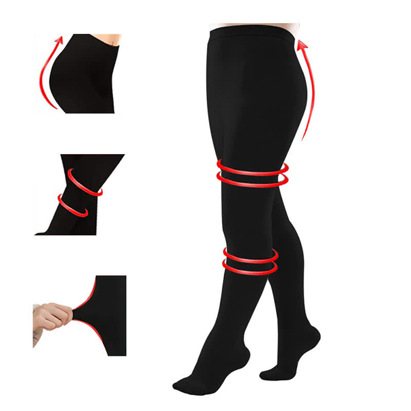 Plus Size Medical Closed Toe Compression Pantyhose(30-40mmHg)