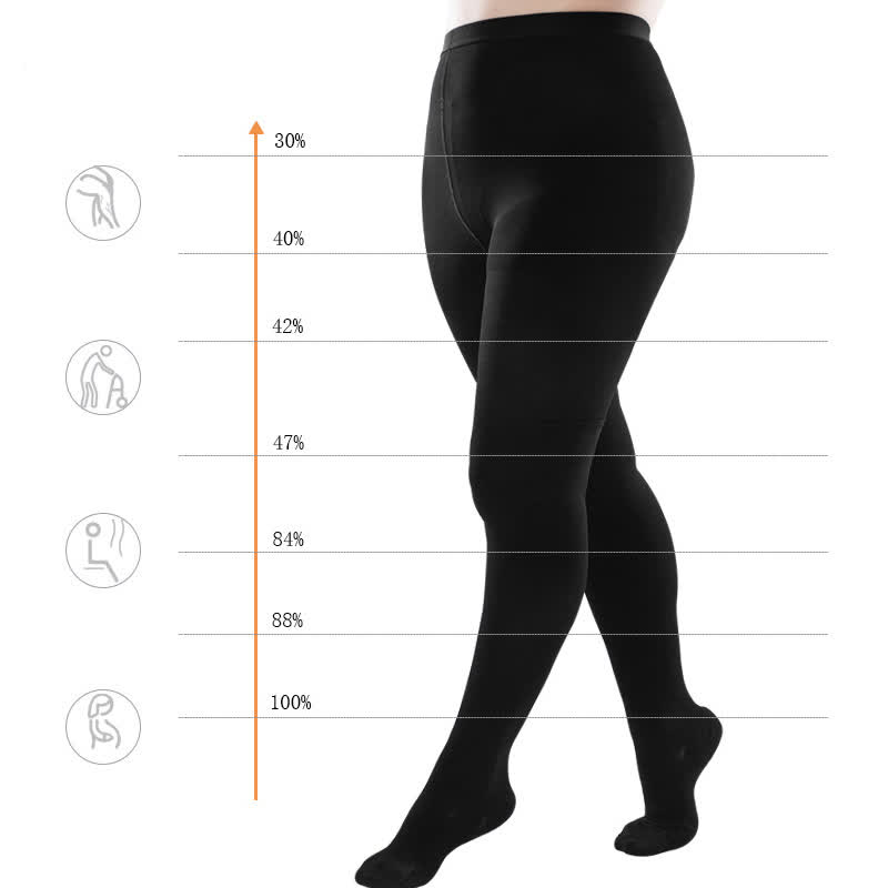 Plus Size Medical Closed Toe Compression Pantyhose(30-40mmHg)