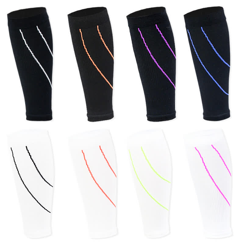 Contrast Stripe Compression Calf Sleeves