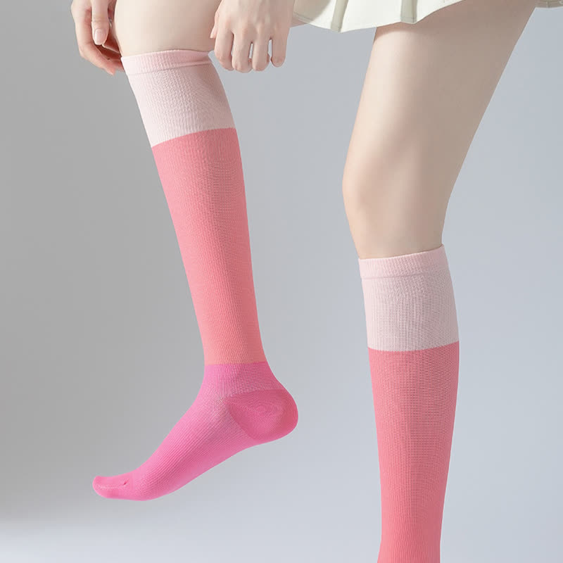 Gradient Colorblock Sports Compression Socks(4 Pairs)