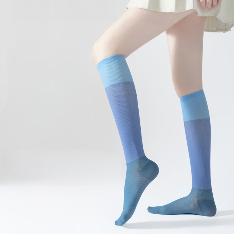 Gradient Colorblock Sports Compression Socks(4 Pairs)
