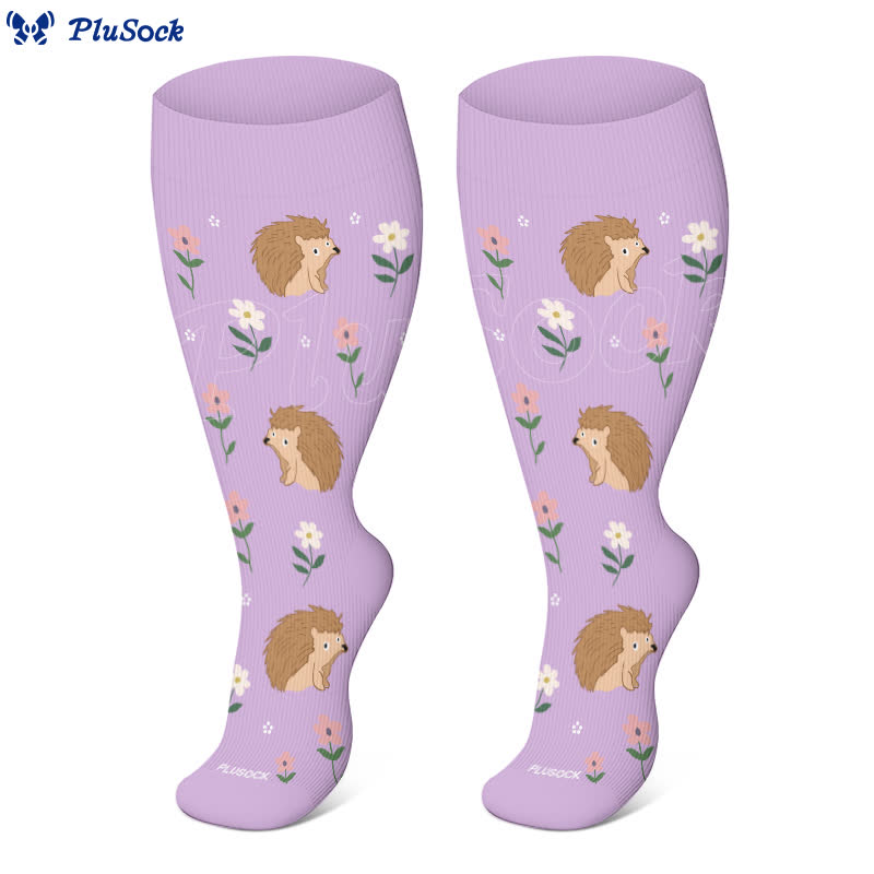 Plus Size Animal Floral Compression Socks(3 Pairs) - image 2