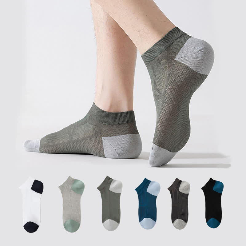 Non-slip Heel Mesh Breathable Ankle Socks(6 Pairs)