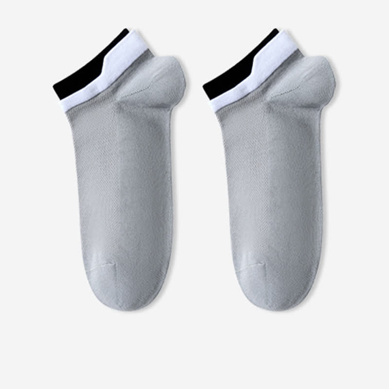 Mesh Breathable Pure Cotton Spliced Ankle Socks(5 Pairs)