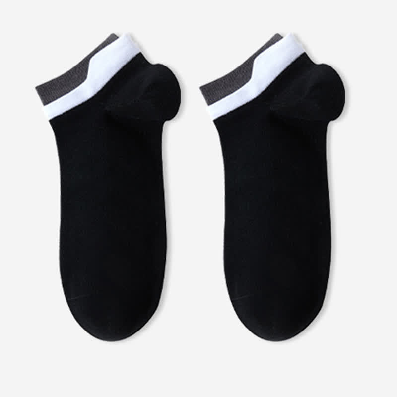 Mesh Breathable Pure Cotton Spliced Ankle Socks(5 Pairs)