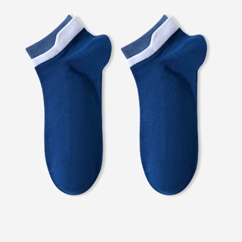 Mesh Breathable Pure Cotton Spliced Ankle Socks(5 Pairs)