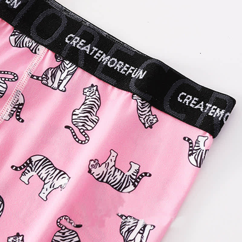 Tiger Print Men's Breathable Boxer Briefs(4 Packs) - image 5