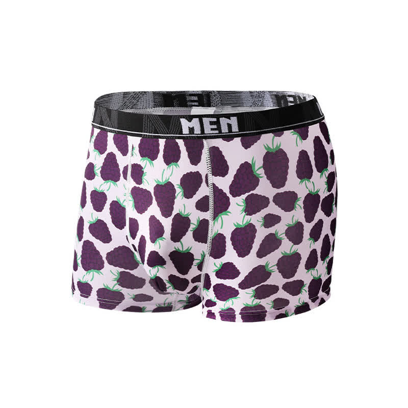Food Fruit Print Men's Breathable Boxer Briefs(3 Packs)