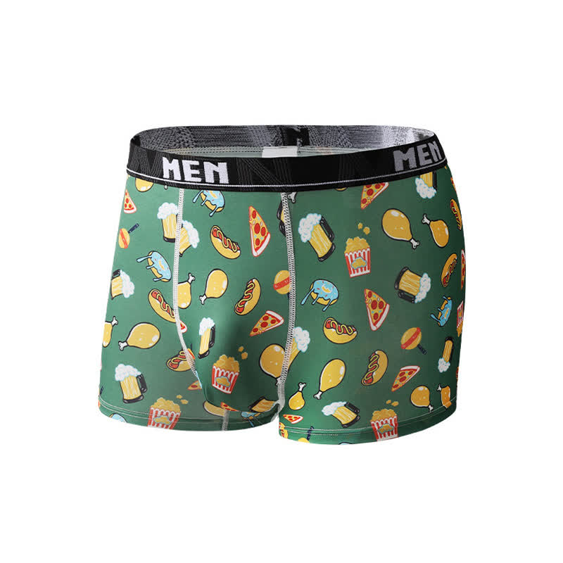 Food Fruit Print Men's Breathable Boxer Briefs(3 Packs)