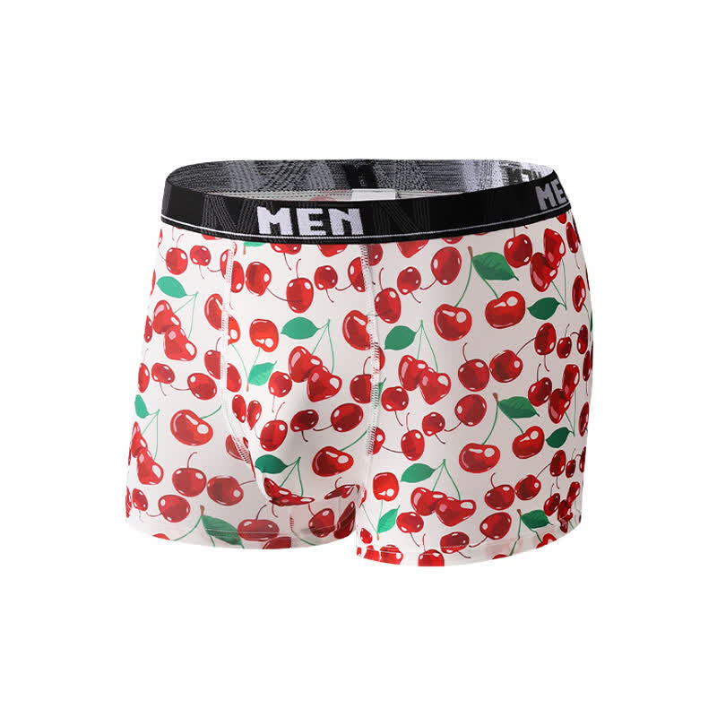 Food Fruit Print Men's Breathable Boxer Briefs(3 Packs)