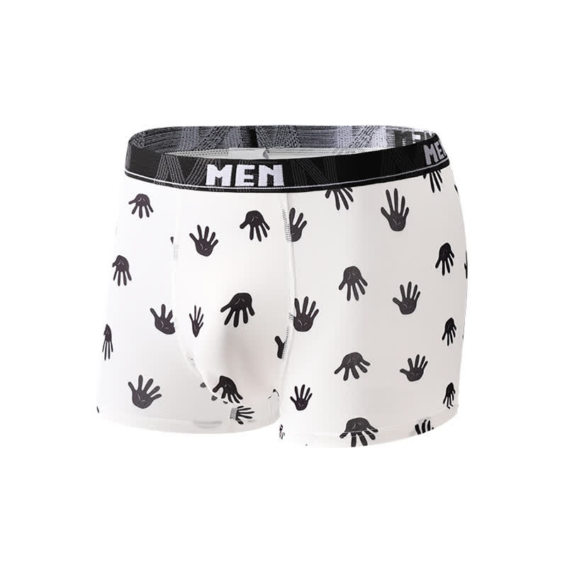 Animal Gesture Print Men's Breathable Boxer Briefs(3 Packs) - White - 2XL - image 10
