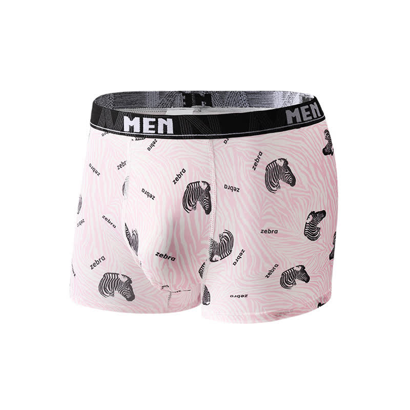 Animal Gesture Print Men's Breathable Boxer Briefs(3 Packs) - Pink - 2XL - image 4