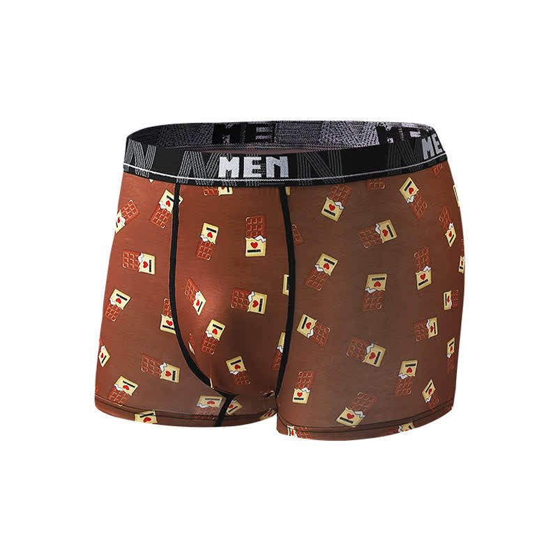 Food Snacks Print Men's Breathable Boxer Briefs(5 Packs)