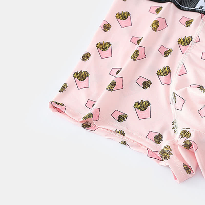 Food Snacks Print Men's Breathable Boxer Briefs(5 Packs)