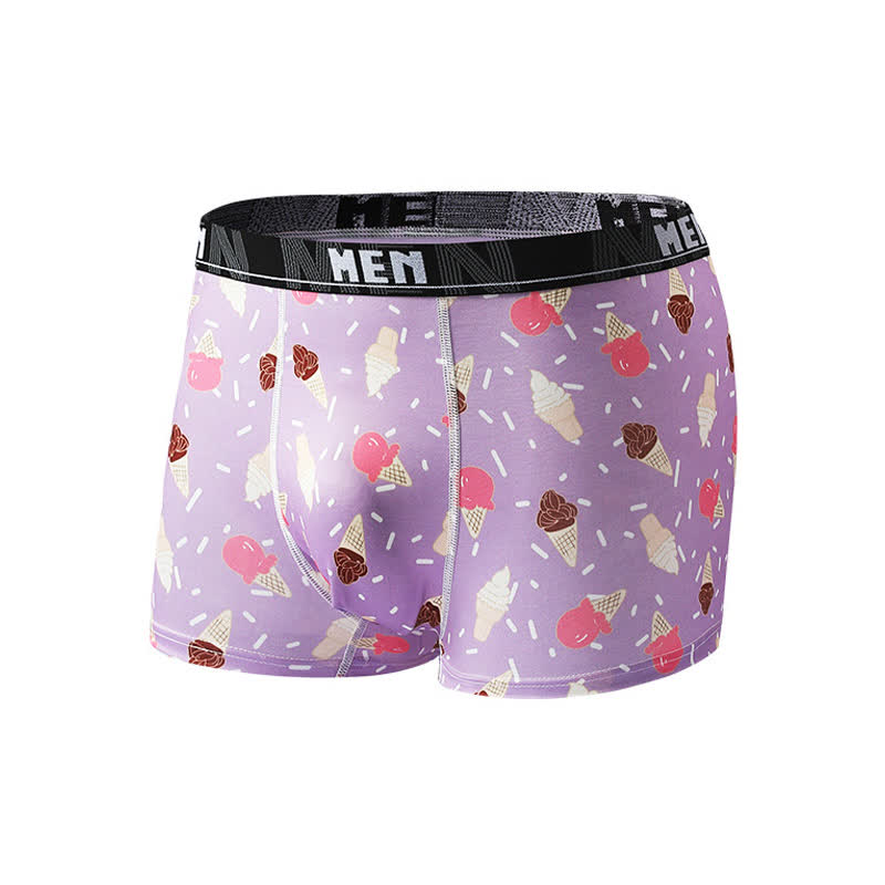 Food Snacks Print Men's Breathable Boxer Briefs(5 Packs) - Purple - 2XL - image 9