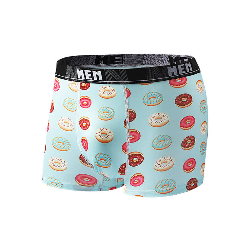 Food Snacks Print Men's Breathable Boxer Briefs(5 Packs)