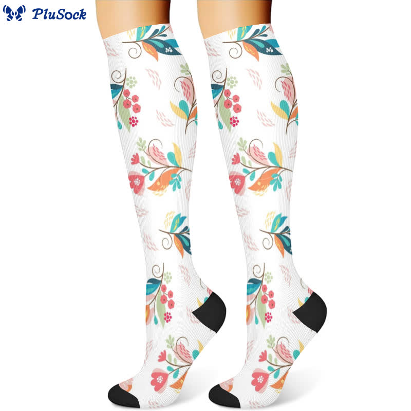 Artistic Floral Compression Socks(3 Pairs) - image 2