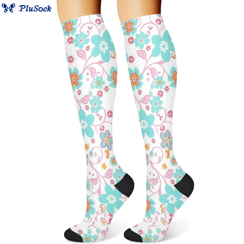 Artistic Floral Compression Socks(3 Pairs) - image 4