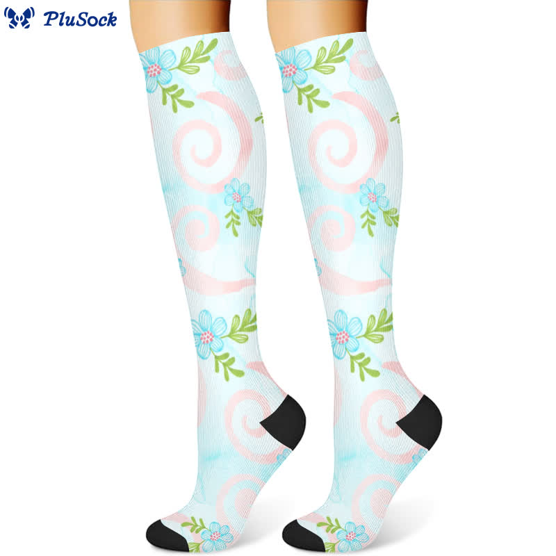 Artistic Floral Compression Socks(3 Pairs) - image 3