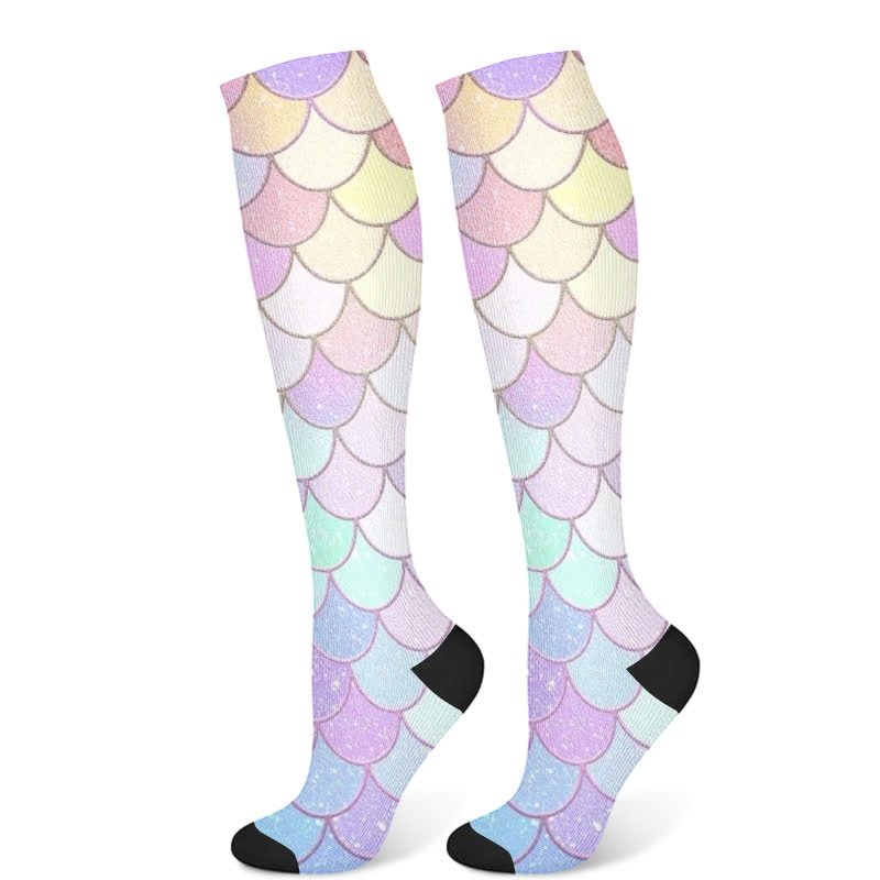 Mermaid Series Compression Socks(3 Pairs) - Purple(1 Pair) - S/M - image 8