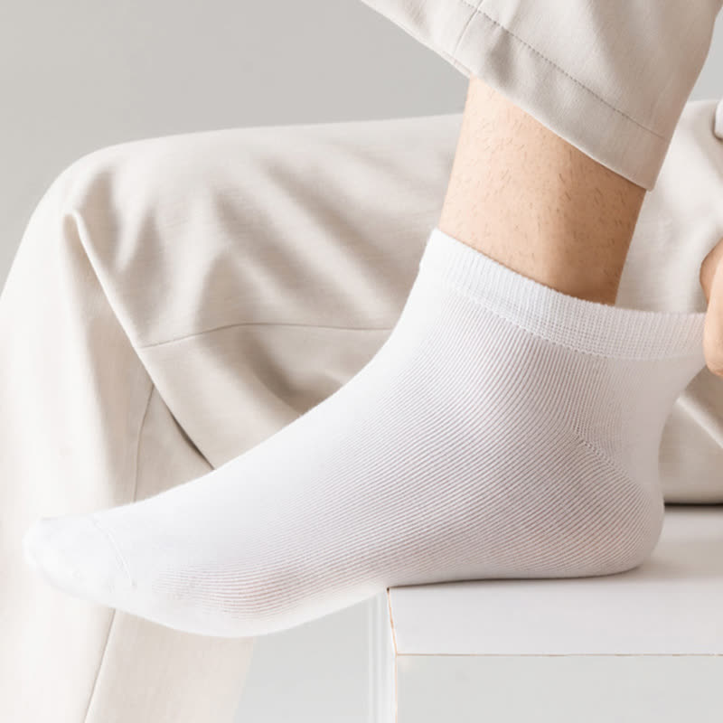 Plus Size Solid Color Stretch Cotton Ankle Socks(8 Pairs)