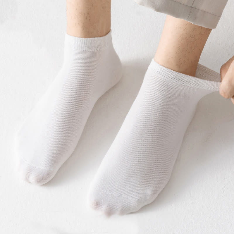 Plus Size Solid Color Stretch Cotton Ankle Socks(8 Pairs)