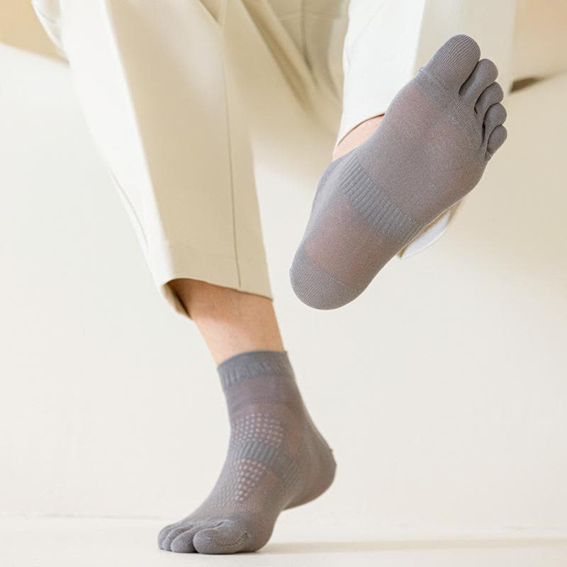 Pure Cotton Mesh Five-toe Ankle Socks(3 Pairs)