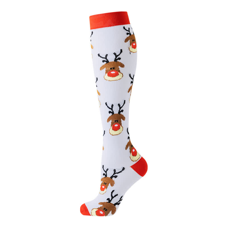 Christmas Reindeer Gingerbread Candy Cane Compression Socks(6 Pairs) - image 5