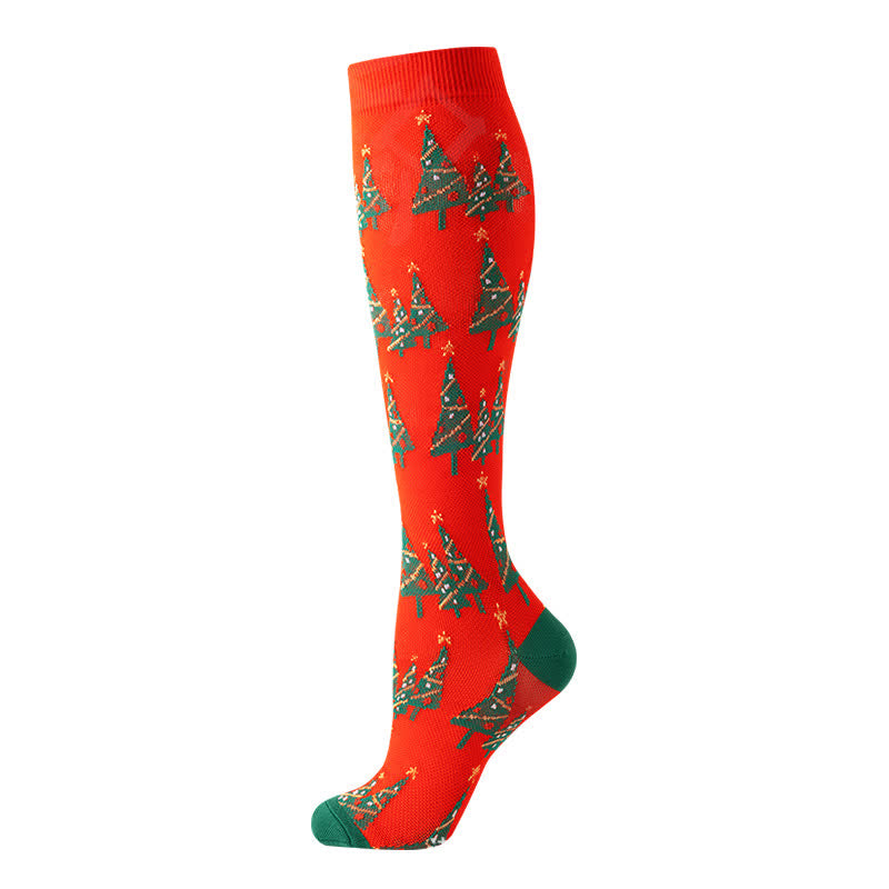 Christmas Reindeer Gingerbread Candy Cane Compression Socks(6 Pairs) - image 6