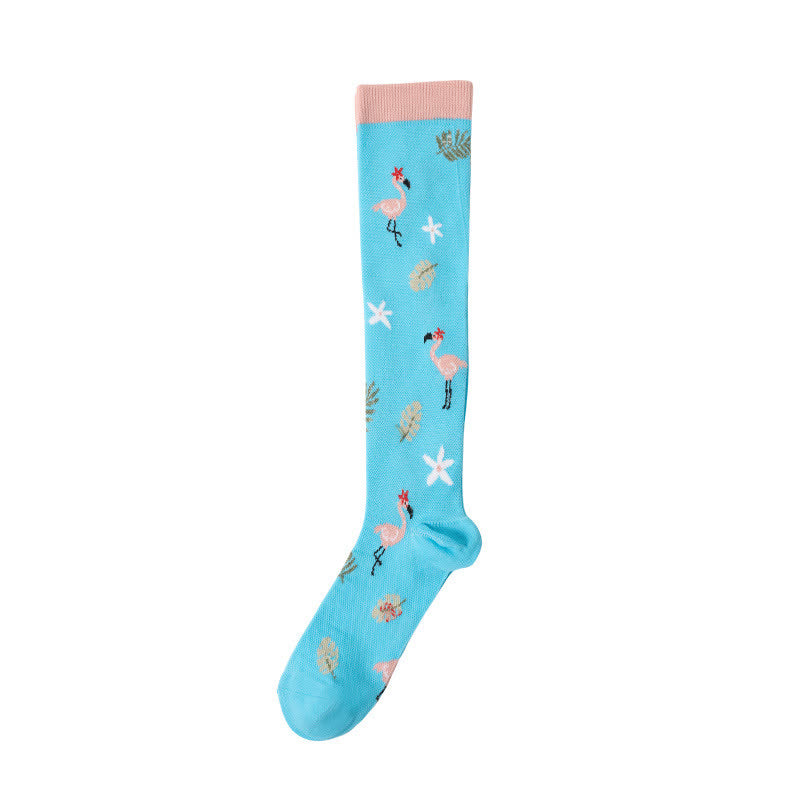 Cute Animal Plant Print Compression Socks(6 Pairs)