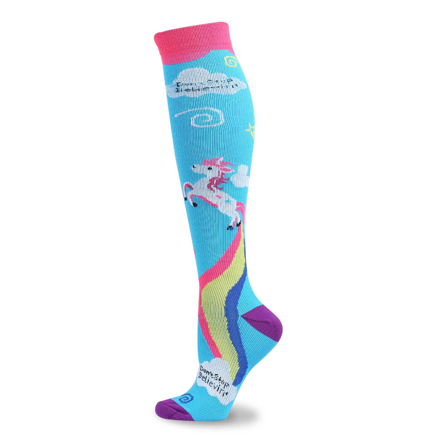 Funny Cartoon Animal Print Compression Socks(5 Pairs) - Blue - S/M - image 9