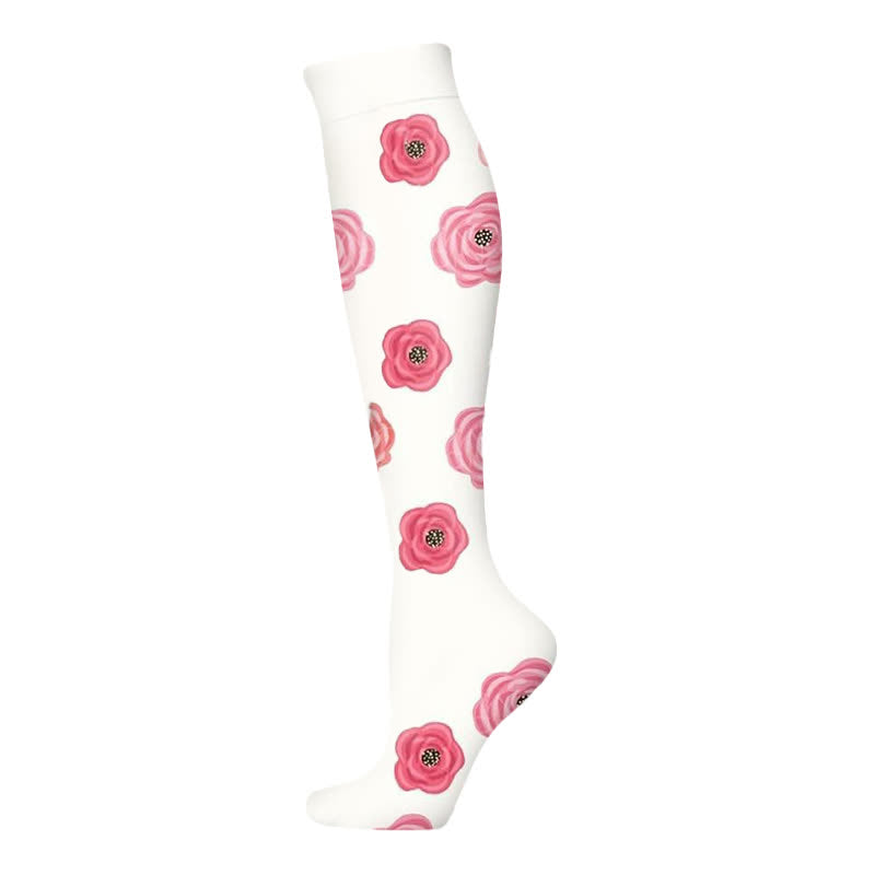 Blooming Flowers Series Compression Socks(6 Pairs) - White-A - S/M - image 3