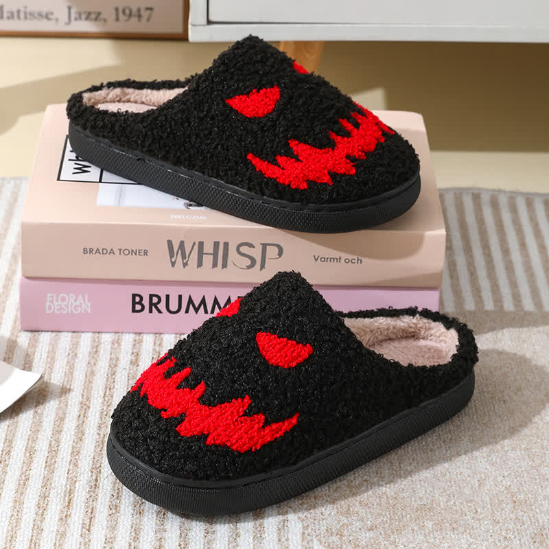 Plus Size Halloween Ghost Face Print Slippers - image 4