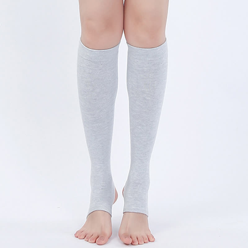 Pure Cotton Stirrup Calf Sleeves - Light Gray - XL - image 4