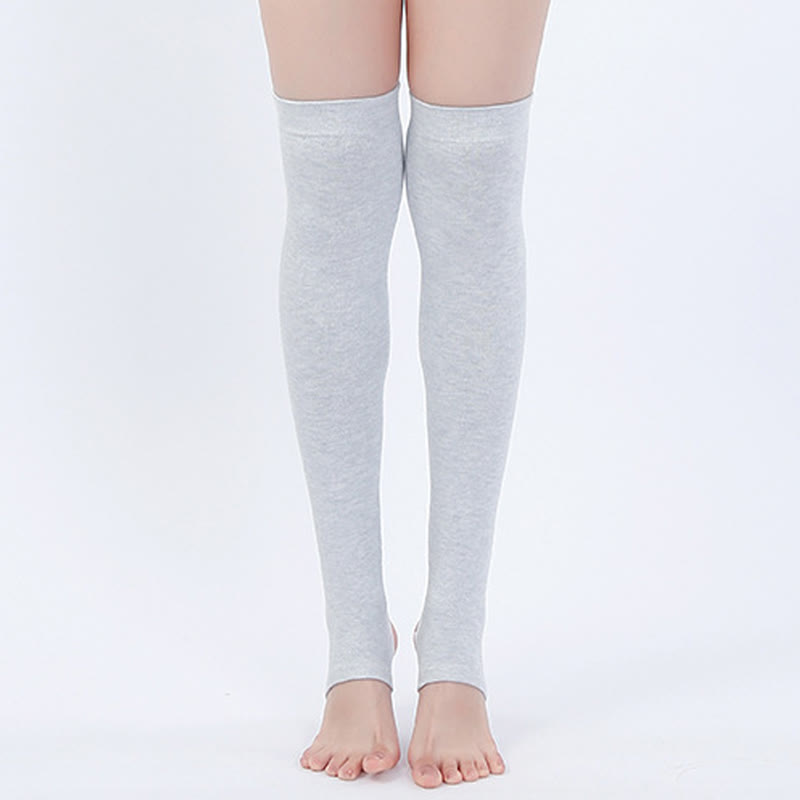 Pure Cotton Non-slip Stirrup Thigh Sleeves - Light Gray - XL - image 4