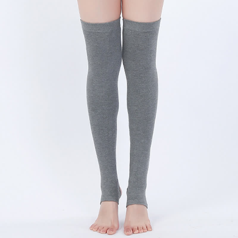 Pure Cotton Non-slip Stirrup Thigh Sleeves - Dark Grey - XL - image 3