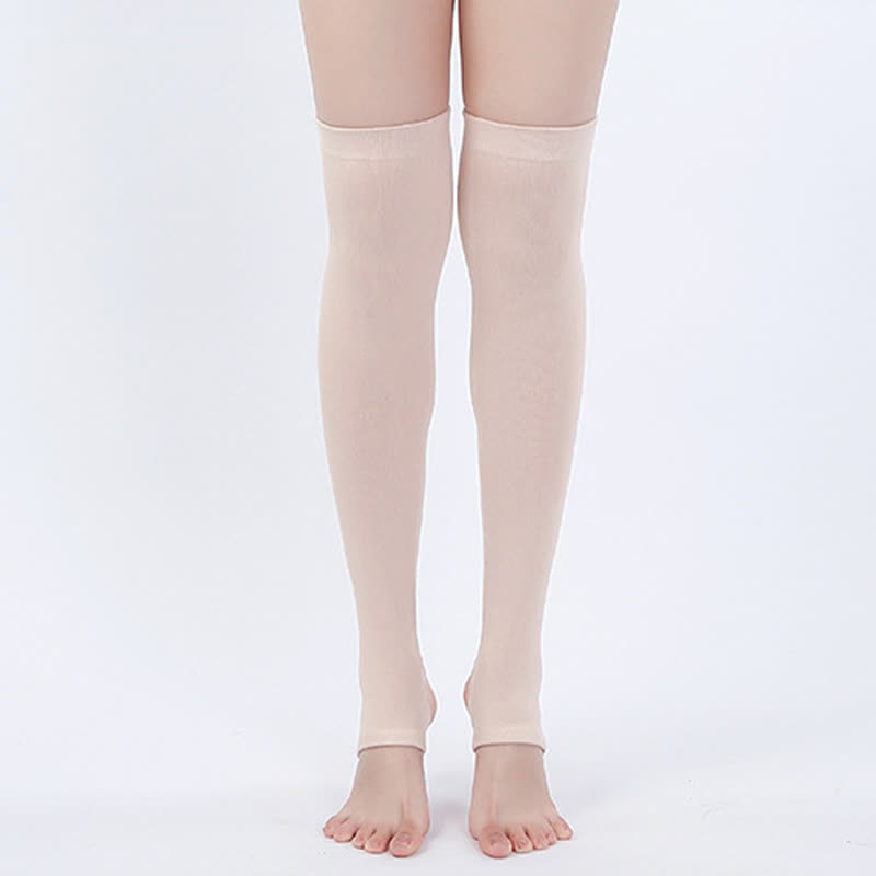 Pure Cotton Non-slip Stirrup Thigh Sleeves - Nude - XL - image 6