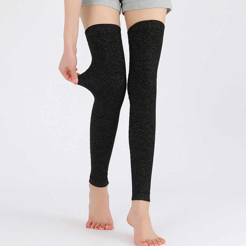 Solid Color Thin Knitted Elastic Thigh Sleeves