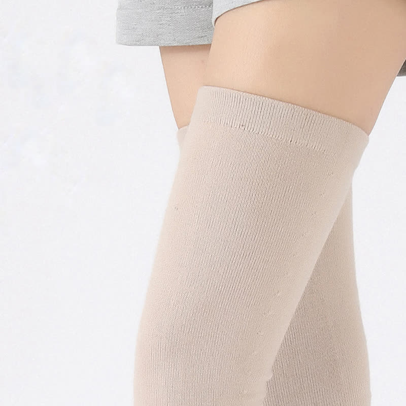 Solid Color Thin Knitted Elastic Thigh Sleeves