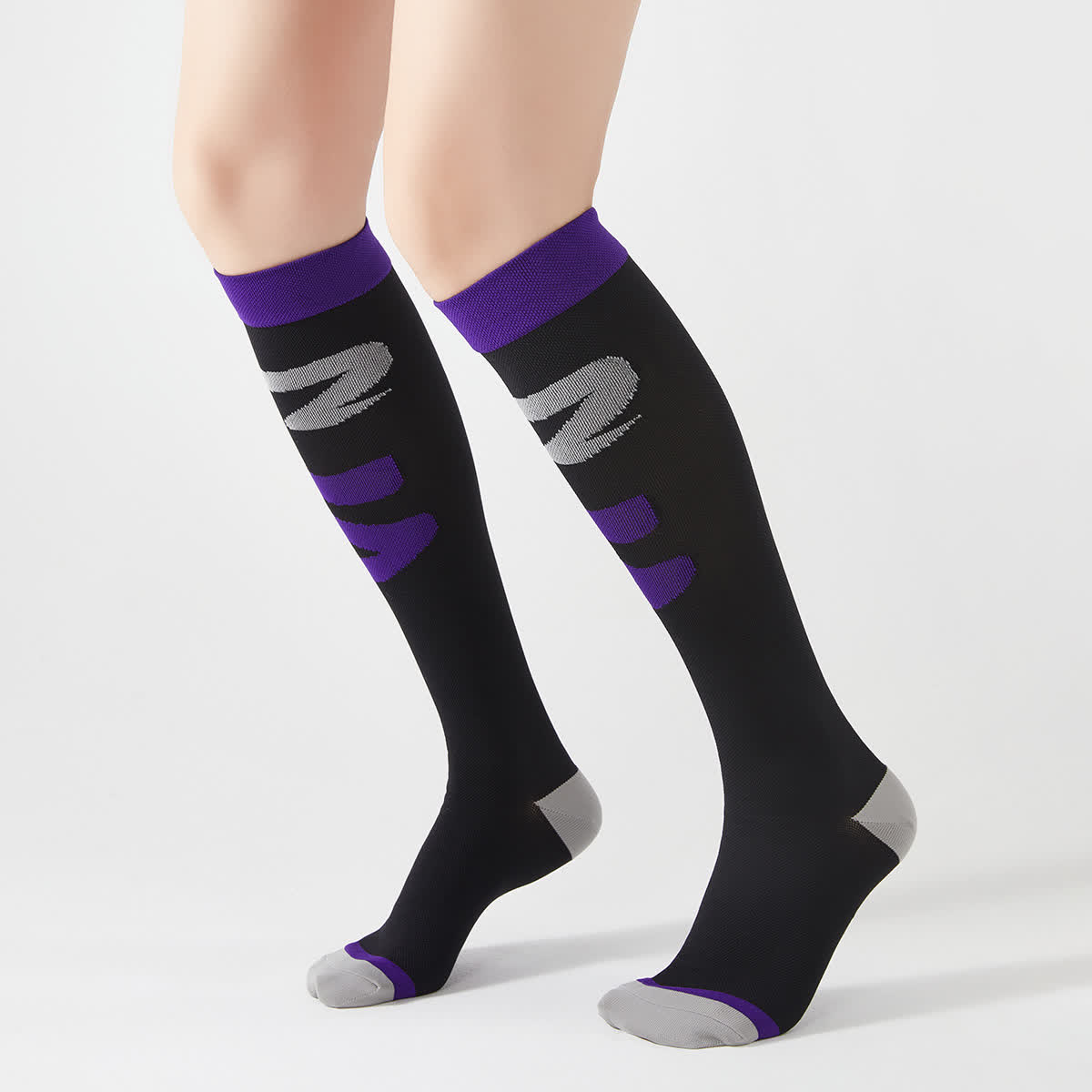 Colorblock Compression Knee High Socks(3 Pairs)