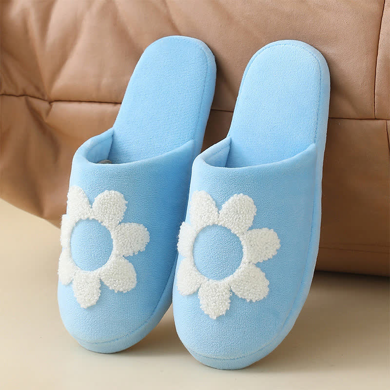 Plus Size Cute Floral Print Slippers - Blue - EU42-43(US8.5-9) - image 10