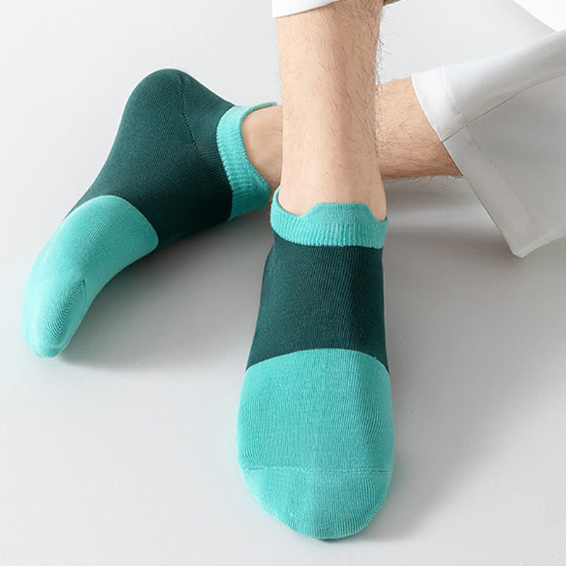 Cotton Color Block Breathable Ankle Socks(6 Pairs)