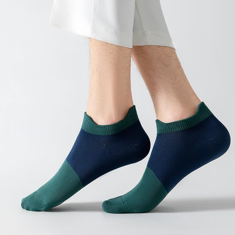 Cotton Color Block Breathable Ankle Socks(6 Pairs)