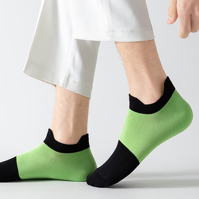 Cotton Color Block Breathable Ankle Socks(6 Pairs)