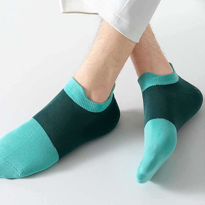 Cotton Color Block Breathable Ankle Socks(6 Pairs)